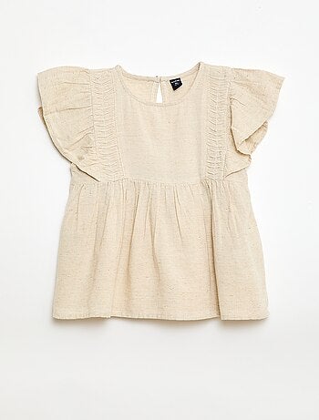 Ruime blouse van gemengd linnen