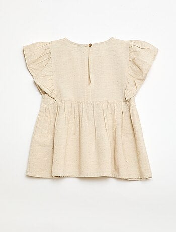 Ruime blouse van gemengd linnen