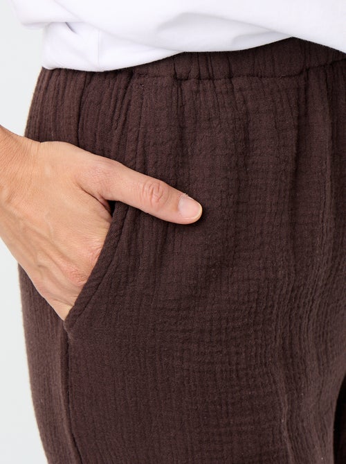Ruime broek van katoenen gaas - Kiabi Ruime broek van katoenen gaas - Kiabi