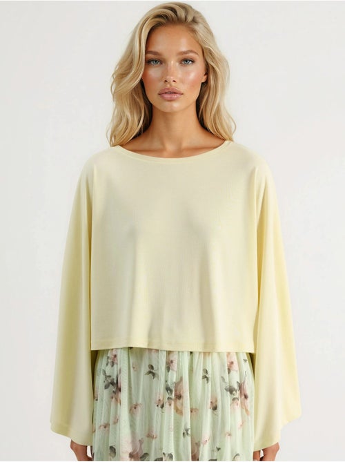 Ruimvallende blouse met boothals busem - Kiabi