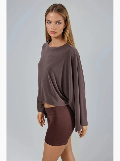 Ruimvallende blouse met boothals busem - Kiabi