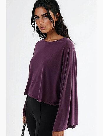 Ruimvallende blouse met boothals busem