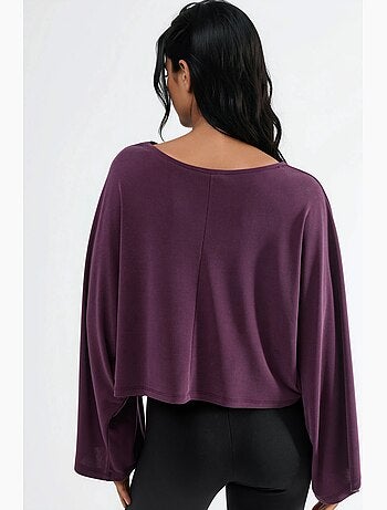 Ruimvallende blouse met boothals busem