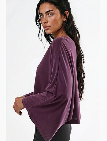 Ruimvallende blouse met boothals busem