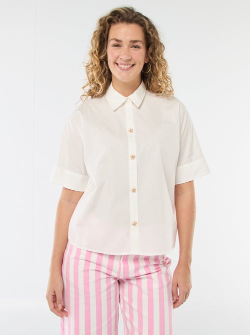 Ruimvallende blouse met knoopjes in stervorm - Kiabi