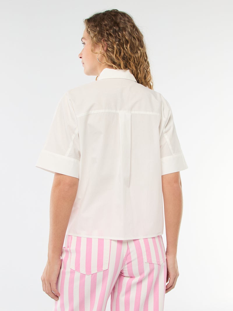 Ruimvallende blouse met knoopjes in stervorm Wit - Kiabi