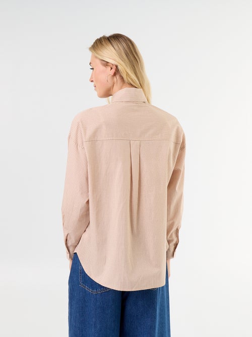 Ruimvallende blouse met lange mouwen en lavallièrekraag - Kiabi