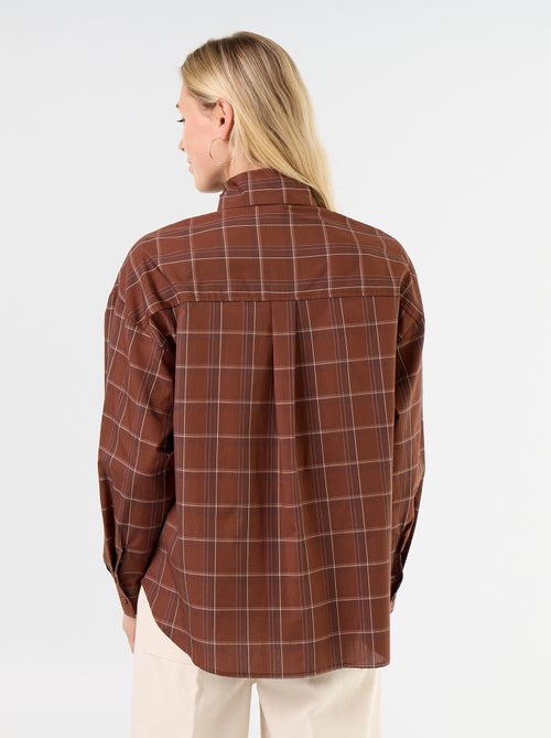 Ruimvallende blouse met lange mouwen en lavallièrekraag - Kiabi