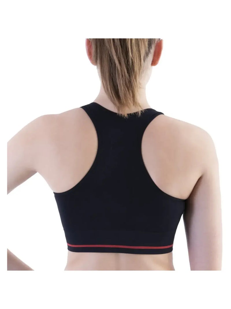Running bralette met gemiddelde ondersteuning Zwart Rood - Kiabi