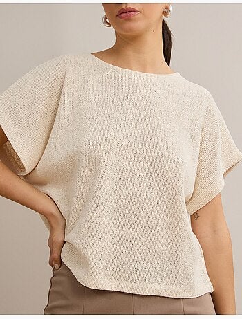 Rustiek gebreid t-shirt, mo fashion