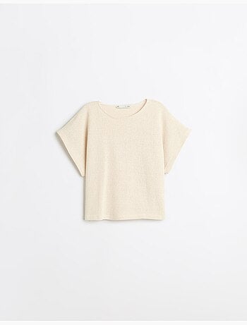 Rustiek gebreid t-shirt, mo fashion