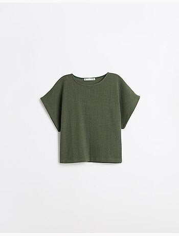 Rustiek gebreid t-shirt, mo fashion