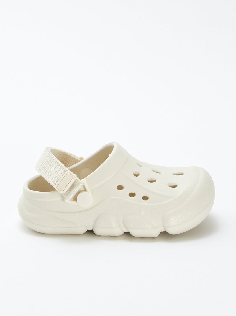 Sabots en plastique moulé à scratch beige - Kiabi