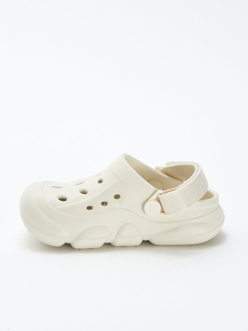 Sabots en plastique moulé à scratch beige - Kiabi