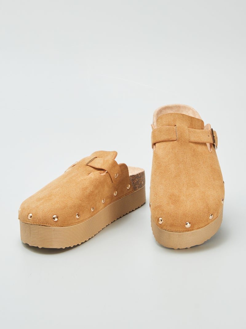 Sabots en suédine Marron - Kiabi