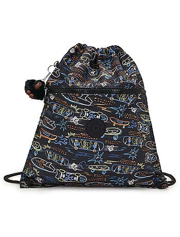 Sac à cordon Supertaboo 'Licence Kipling' 15 L imprimé skate néon 45 cm Kipling