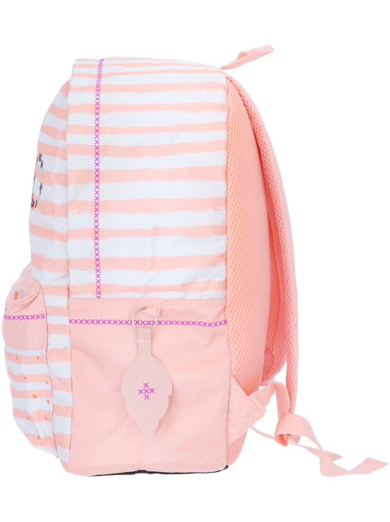 Sac à dos 2 compartiments toile imprimée Ettavee Hello Rose pastel/Menthe/Blanc/Beige - Kiabi
