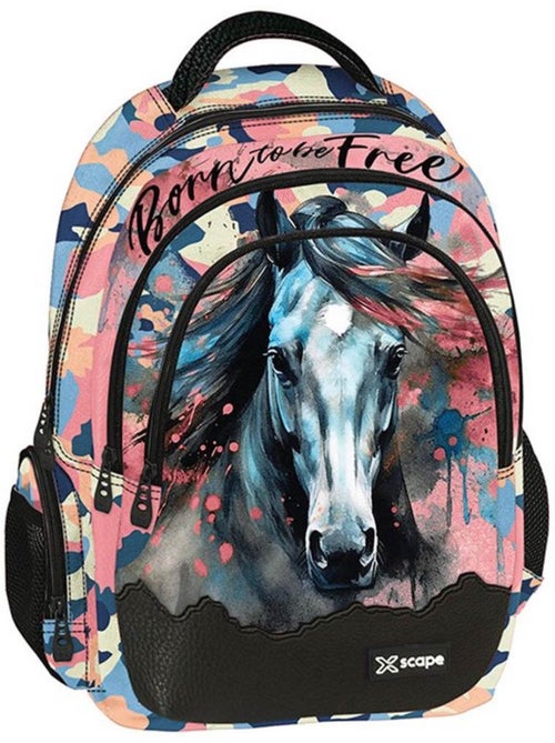 Sac à dos 42 cm cheval born to be free – 2 compartiments zippés cheval - Kiabi Sac à dos 42 cm cheval born to be free – 2 compartiments zippés cheval - Kiabi