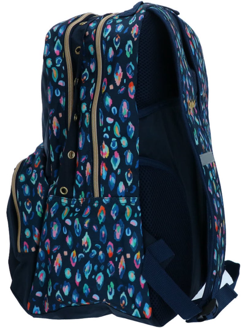 Sac à dos 42 cm  So Chic 2 compartiments zippés Marine/Multicolore - Kiabi