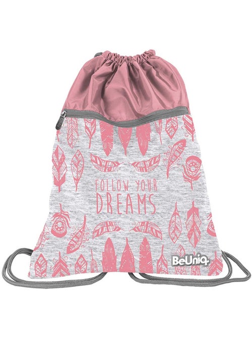 Sac à dos à cordon de sport 45 cm BeUniq – FOLLOW YOUR DREAMS - Kiabi