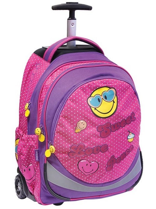 Sac à dos à roulettes 2 roues Smiley World 45 cm – poignée télescopique - Kiabi Sac à dos à roulettes 2 roues Smiley World 45 cm – poignée télescopique - Kiabi