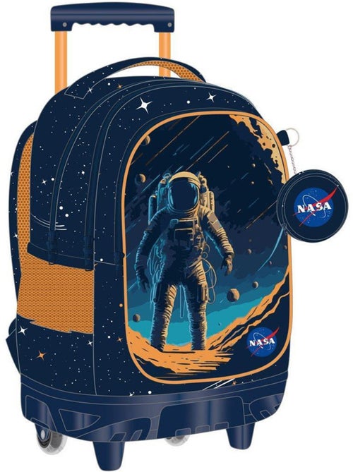 Sac à dos à roulettes 3 compartiments zippés 45 cm NASA Astronaut Lune - Kiabi Sac à dos à roulettes 3 compartiments zippés 45 cm NASA Astronaut Lune - Kiabi