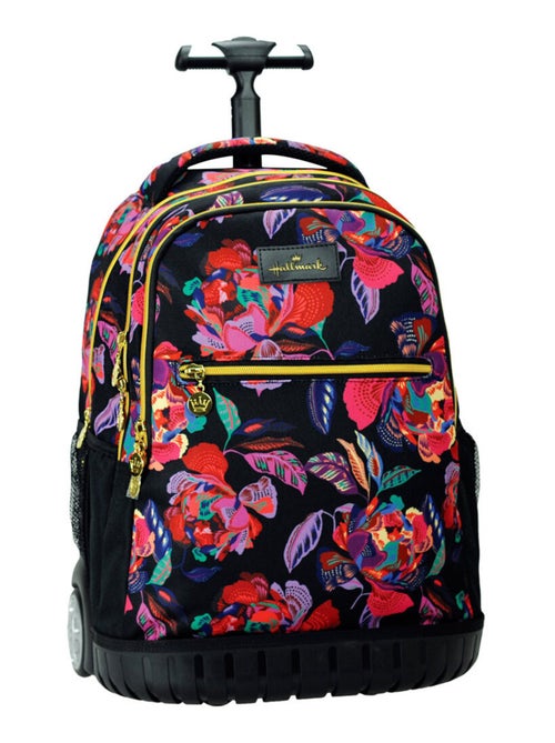 Sac à dos à roulettes 48 CM - Imprimé fleurs - Hallmark haut de gamme - Kiabi