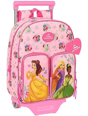 Sac à dos à roulettes Disney Princess 2 roues 34 cm poignée amovible