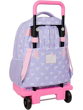 Sac à dos à roulettes fleurs CMP avec sac amovible 4 roues 45 x 33 x 22 cm