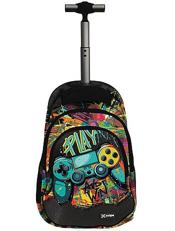 Sac à dos à roulettes gaming CMP 44 cm 2 compartiments zippés – PLAY AND WIN