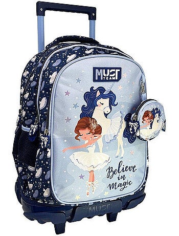 Sac à dos à roulettes licorne et ballerine 45 cm