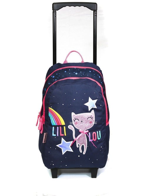 Sac à dos à roulettes Lililou Chat Bleu marine Bagtrotter - Kiabi Sac à dos à roulettes Lililou Chat Bleu marine Bagtrotter - Kiabi