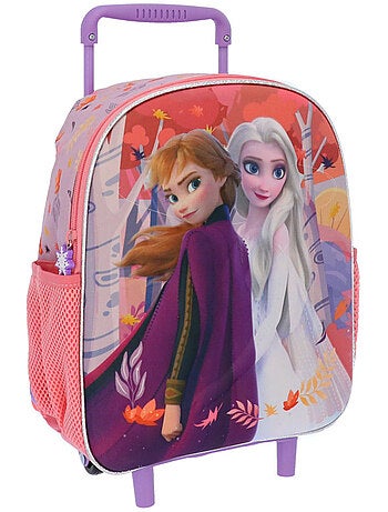 Sac à dos à roulettes maternelle 3D imprimé La reine des neiges