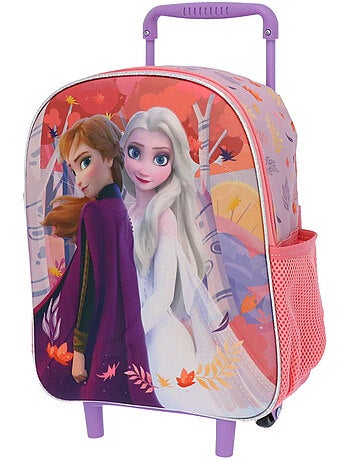 Sac à dos à roulettes maternelle 3D imprimé La reine des neiges