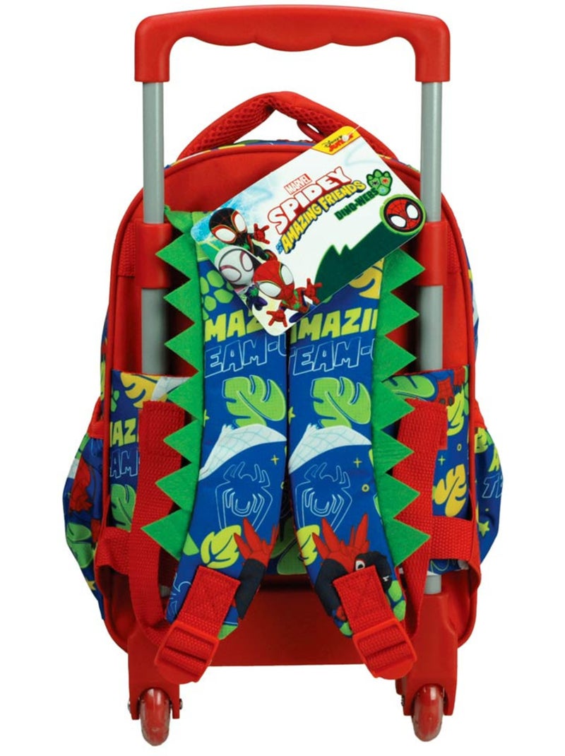 Sac à dos à roulettes maternelle Dino-Webs avec poignée télescopique Spidey Bleu Rouge Bleu - Kiabi