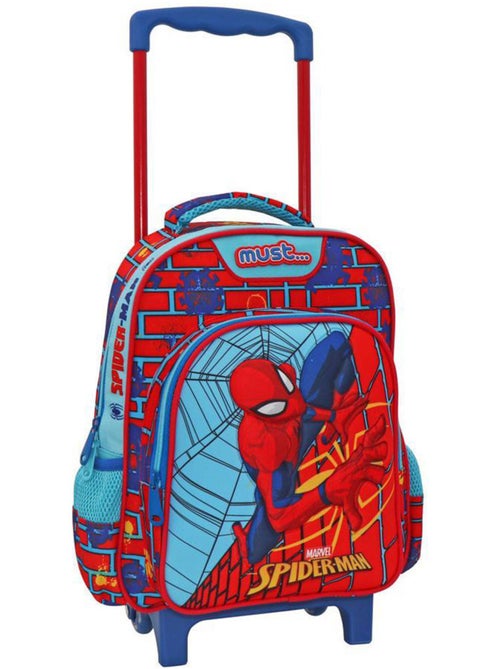 Sac à dos à roulettes maternelle Spiderman imprimé textile avec poignée télescopique - Kiabi Sac à dos à roulettes maternelle Spiderman imprimé textile avec poignée télescopique - Kiabi
