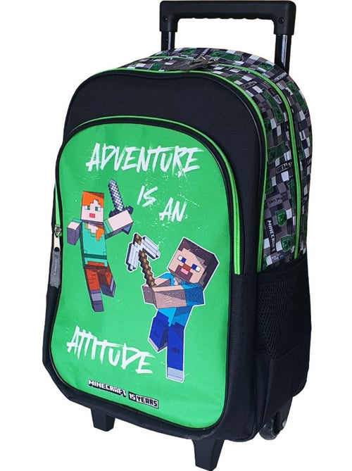 Sac à Dos à Roulettes Minecraft Aventure 45 CM - Trolley scolaire à 2 compartiments - Kiabi Sac à Dos à Roulettes Minecraft Aventure 45 CM - Trolley scolaire à 2 compartiments - Kiabi