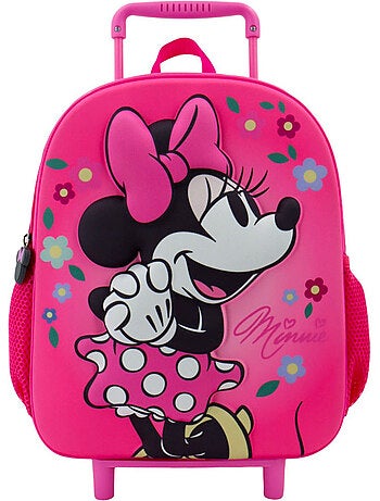 Sac à dos à roulettes Minnie avec motif 3D et panneau moulé