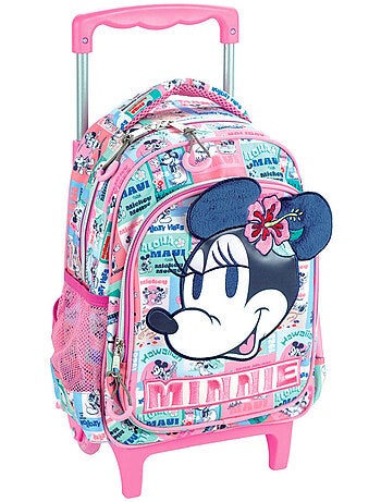 Sac à dos à roulettes Minnie Mouse collage 4 roues 30 cm avec poignée