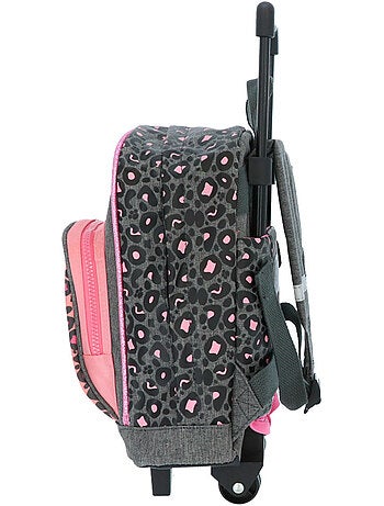 Sac à dos à roulettes motif léopard