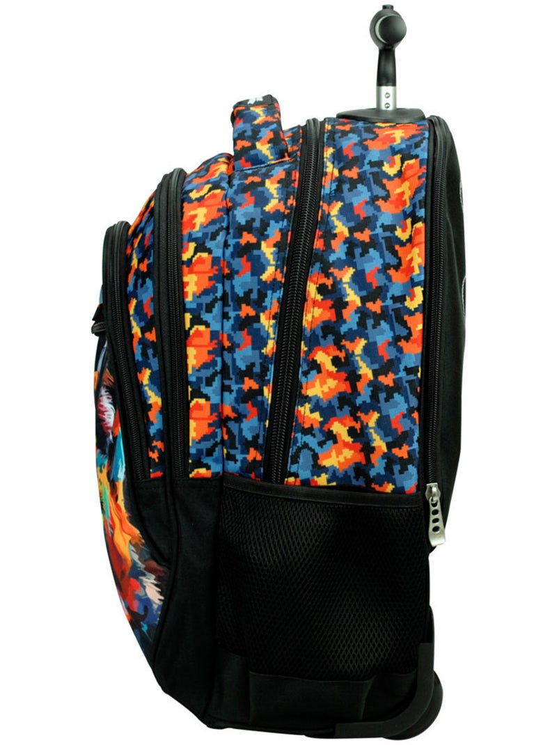 Sac à Dos à Roulettes NO FEAR Loup Colors 48 CM - Trolley Scolaire Multicolore - Kiabi