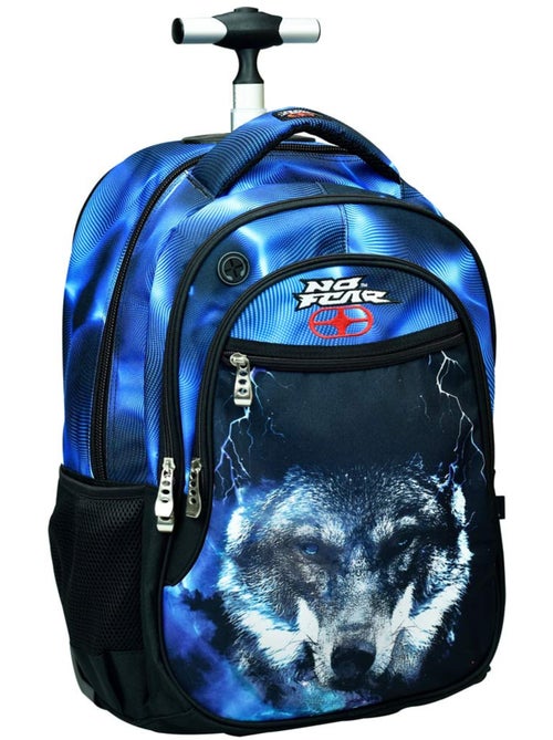 Sac à Dos à Roulettes No Fear Loup Flash 48 CM - Trolley scolaire - Kiabi Sac à Dos à Roulettes No Fear Loup Flash 48 CM - Trolley scolaire - Kiabi