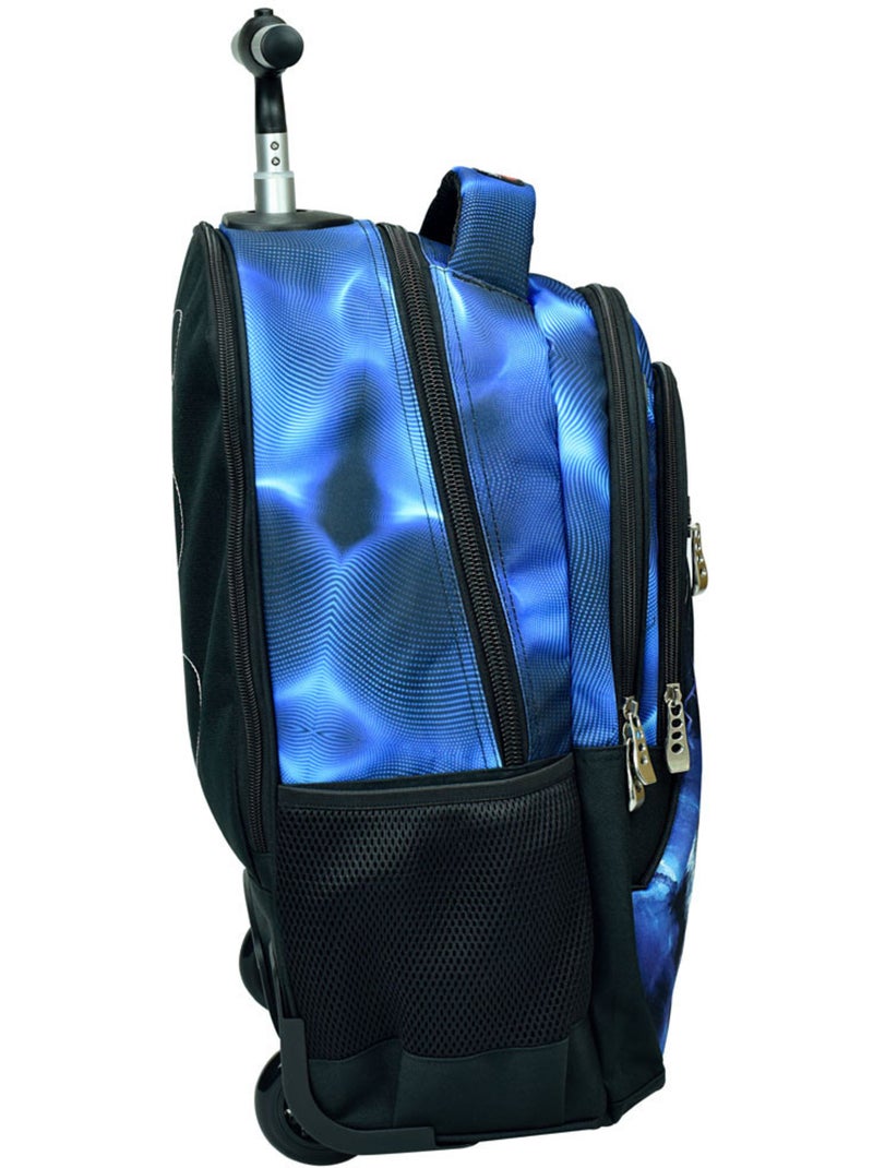 Sac à Dos à Roulettes No Fear Loup Flash 48 CM - Trolley scolaire Bleu Noir - Kiabi