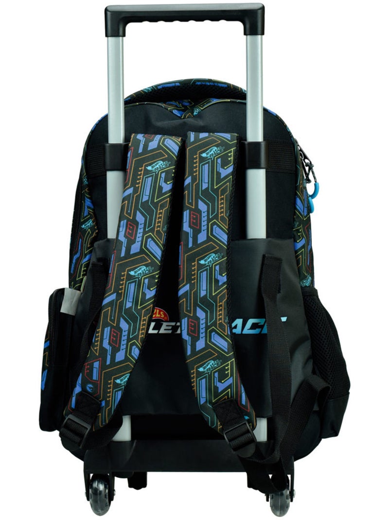 Sac à Dos à Roulettes Scolaire Hot Wheels Activate 46 CM Noir Bleu - Kiabi