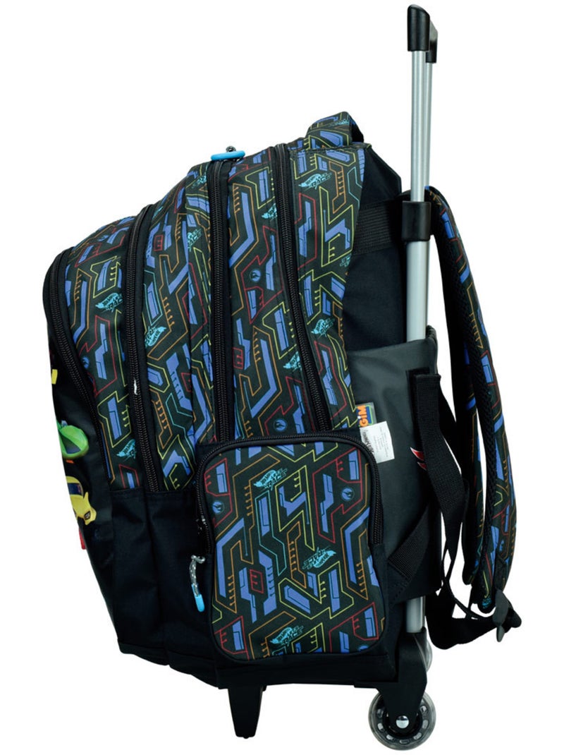 Sac à Dos à Roulettes Scolaire Hot Wheels Activate 46 CM Noir Bleu - Kiabi