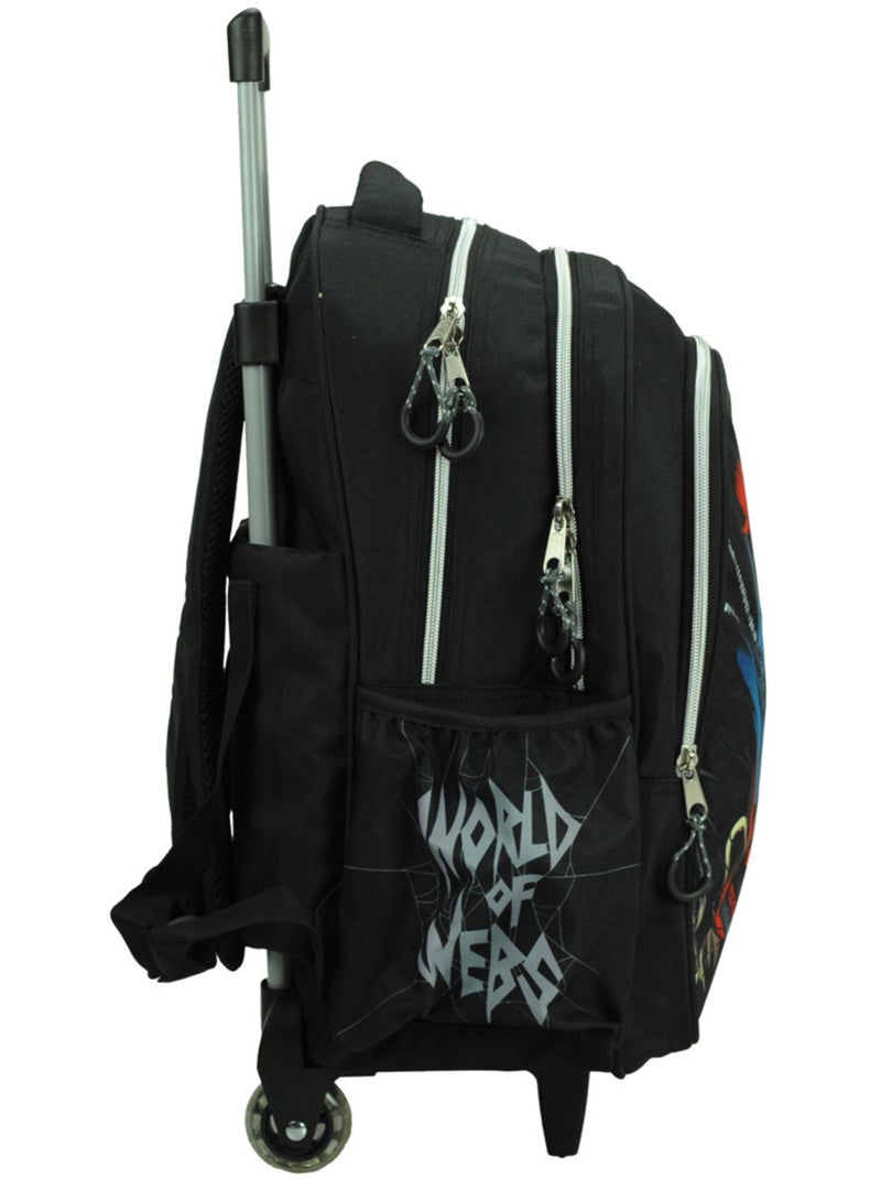 Sac à dos à roulettes scolaire Spider-Man en textile GIM Noir Rouge Bleu - Kiabi
