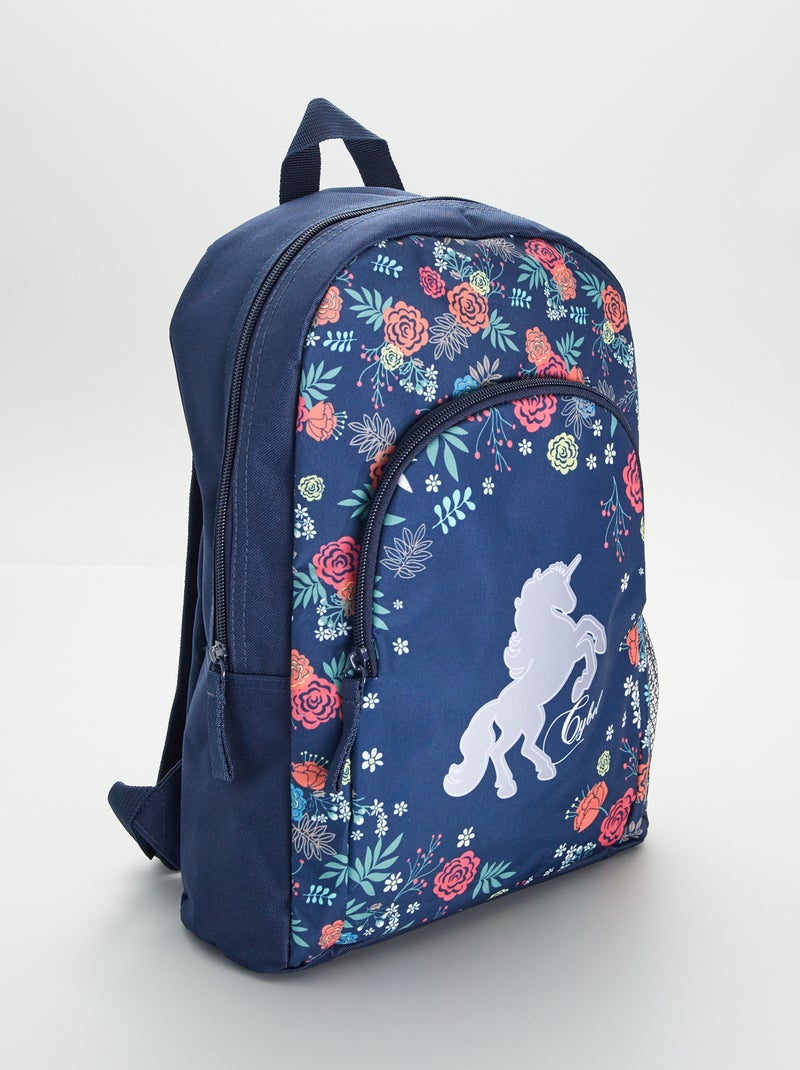 Sac à dos avec imprimé bleu - Kiabi
