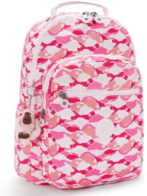 Sac à Dos avec poche pour ordinateur Kipling Seoul Lap 44 CM - Coloris Pink Palm - Kiabi Sac à Dos avec poche pour ordinateur Kipling Seoul Lap 44 CM - Coloris Pink Palm - Kiabi