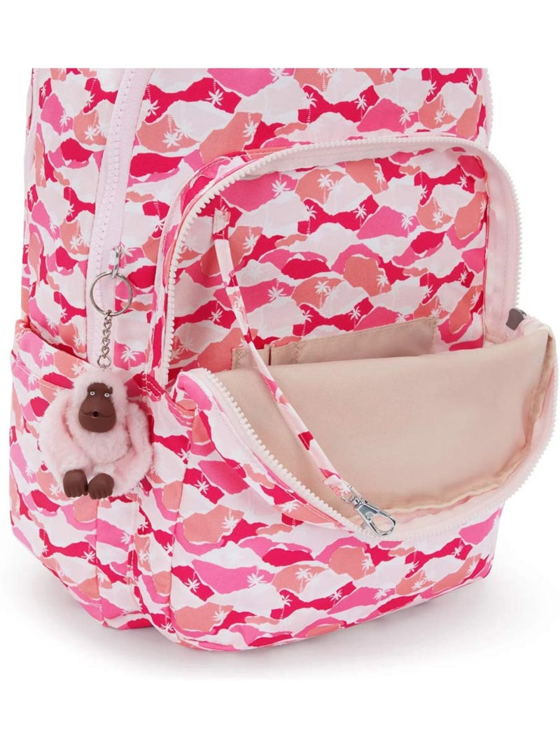 Sac à Dos avec poche pour ordinateur Kipling Seoul Lap 44 CM - Coloris Pink Palm Rose - Kiabi