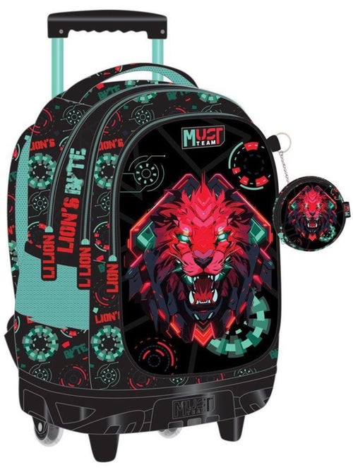 Sac à dos chariot 3 compartiments zippés motif lion – Must Team - Kiabi Sac à dos chariot 3 compartiments zippés motif lion – Must Team - Kiabi